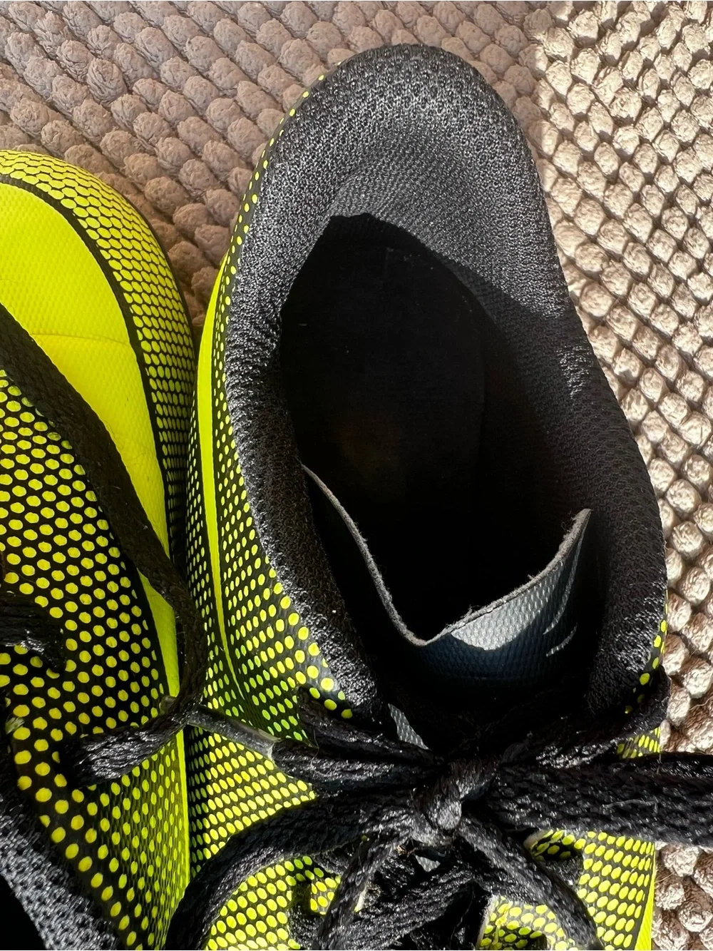Nike Youth Soccer Cleats- black and neon yellow size 12C